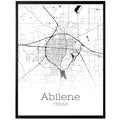 Abilene Texas City Map Poster - GroovyGrove