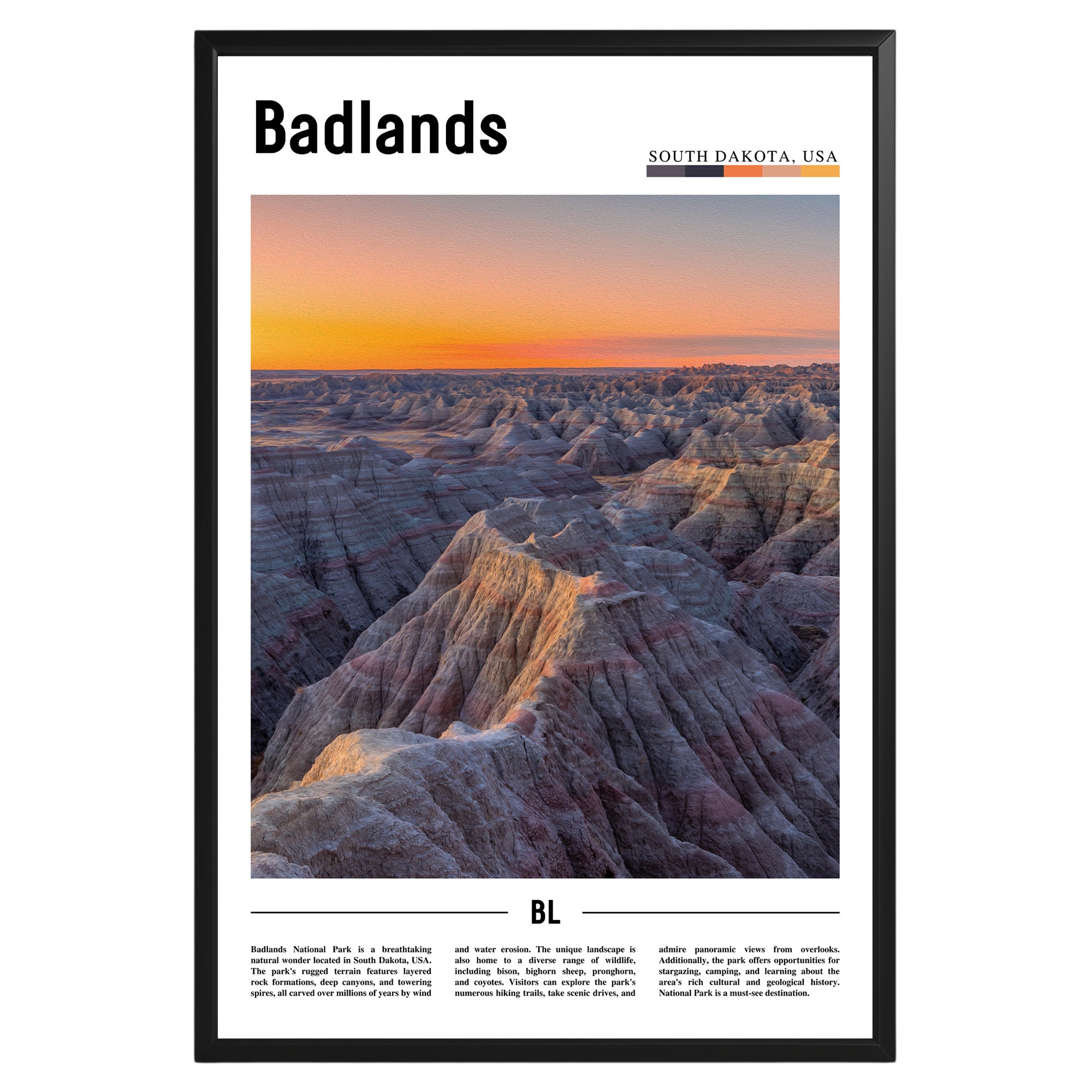 Badlands National Park Photographic Poster