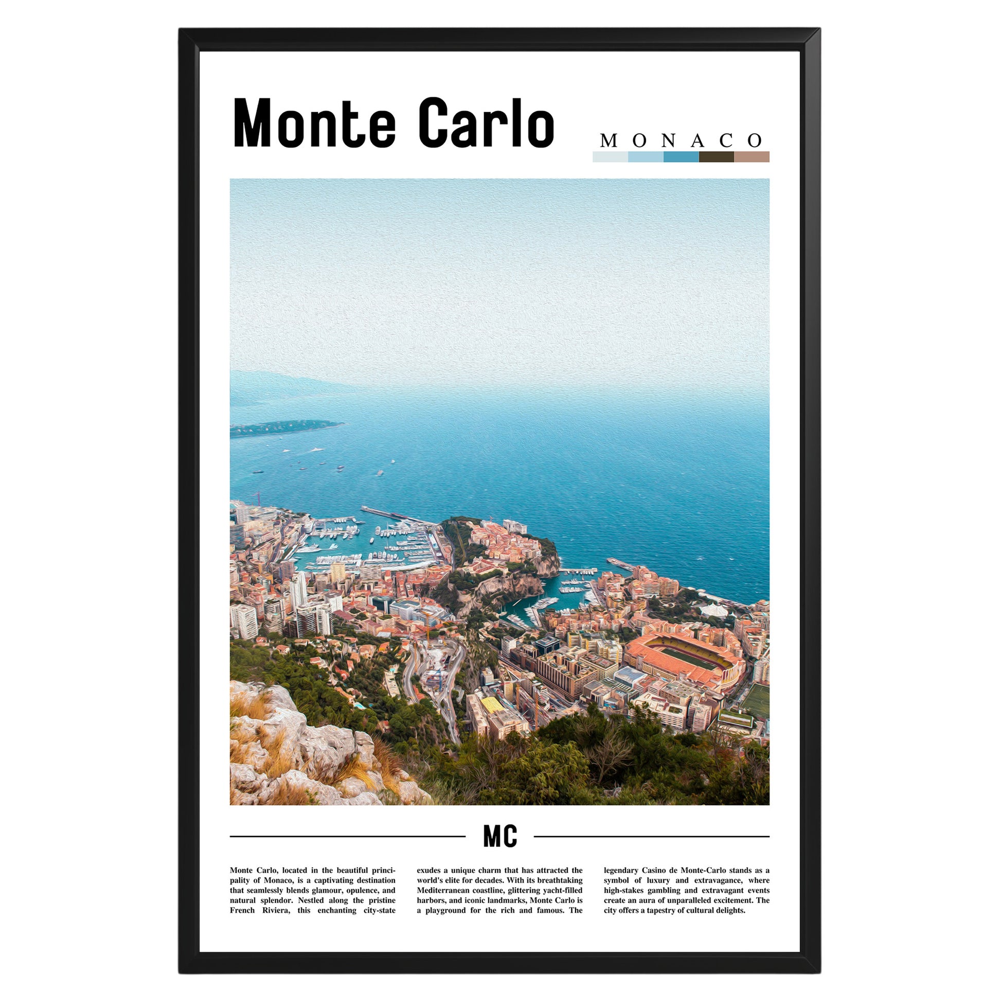 Monte Carlo Monaco Photographic Poster