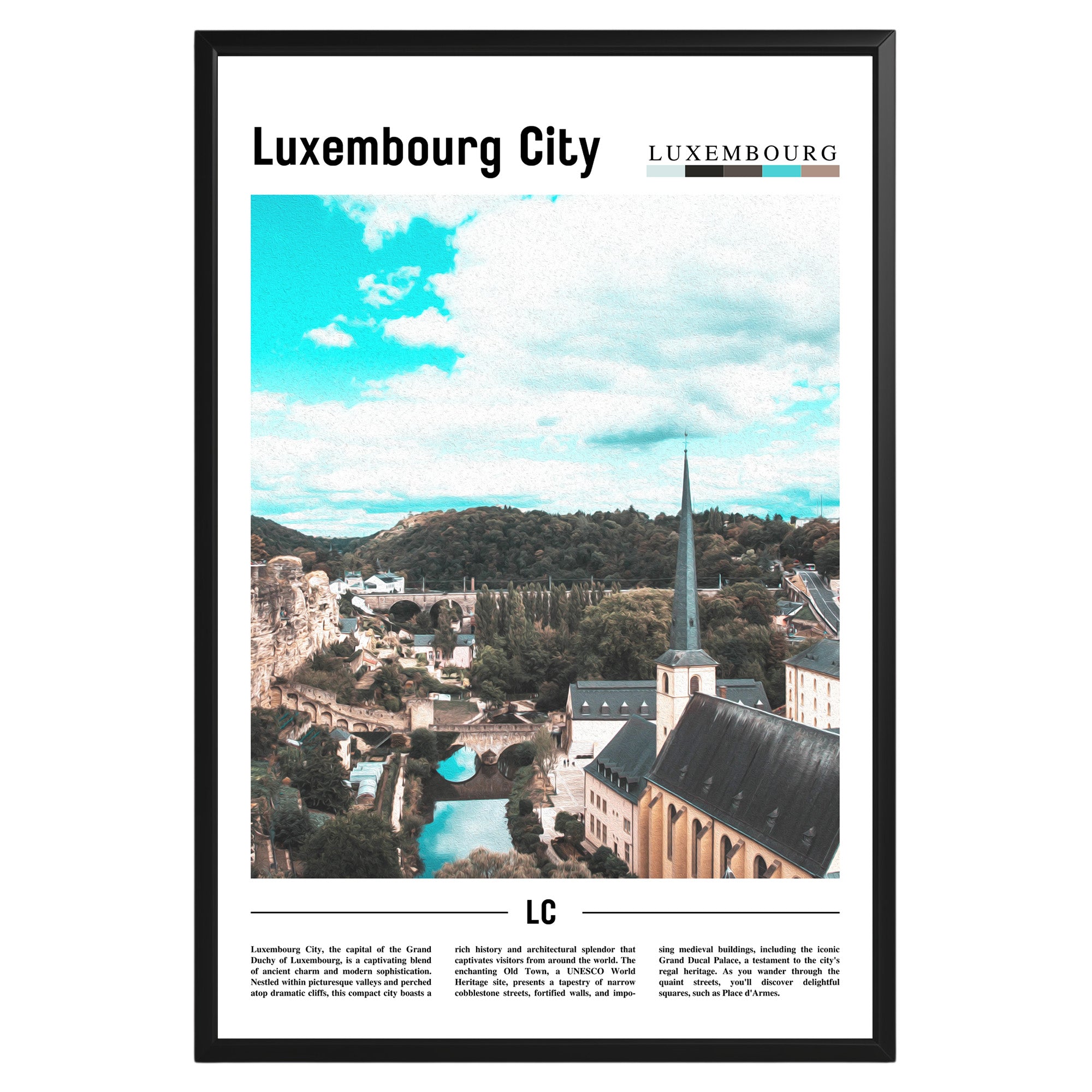 Luxembourg City Photographic Poster