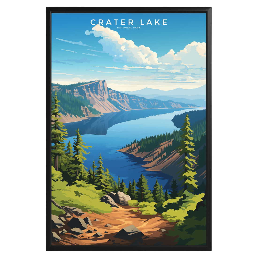 Crater Lake National Park Retro Poster - GroovyGrove