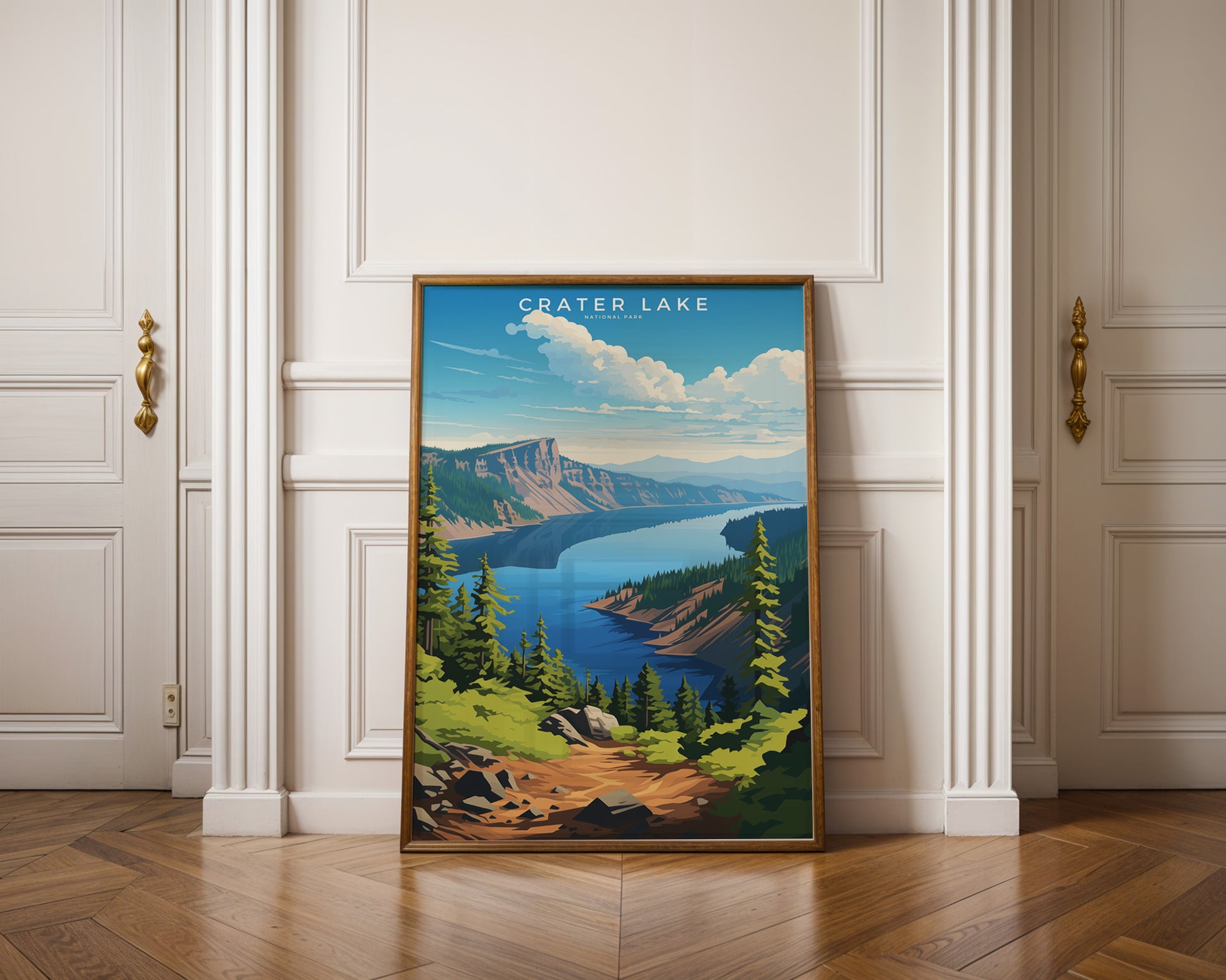 Crater Lake National Park Retro Poster - GroovyGrove