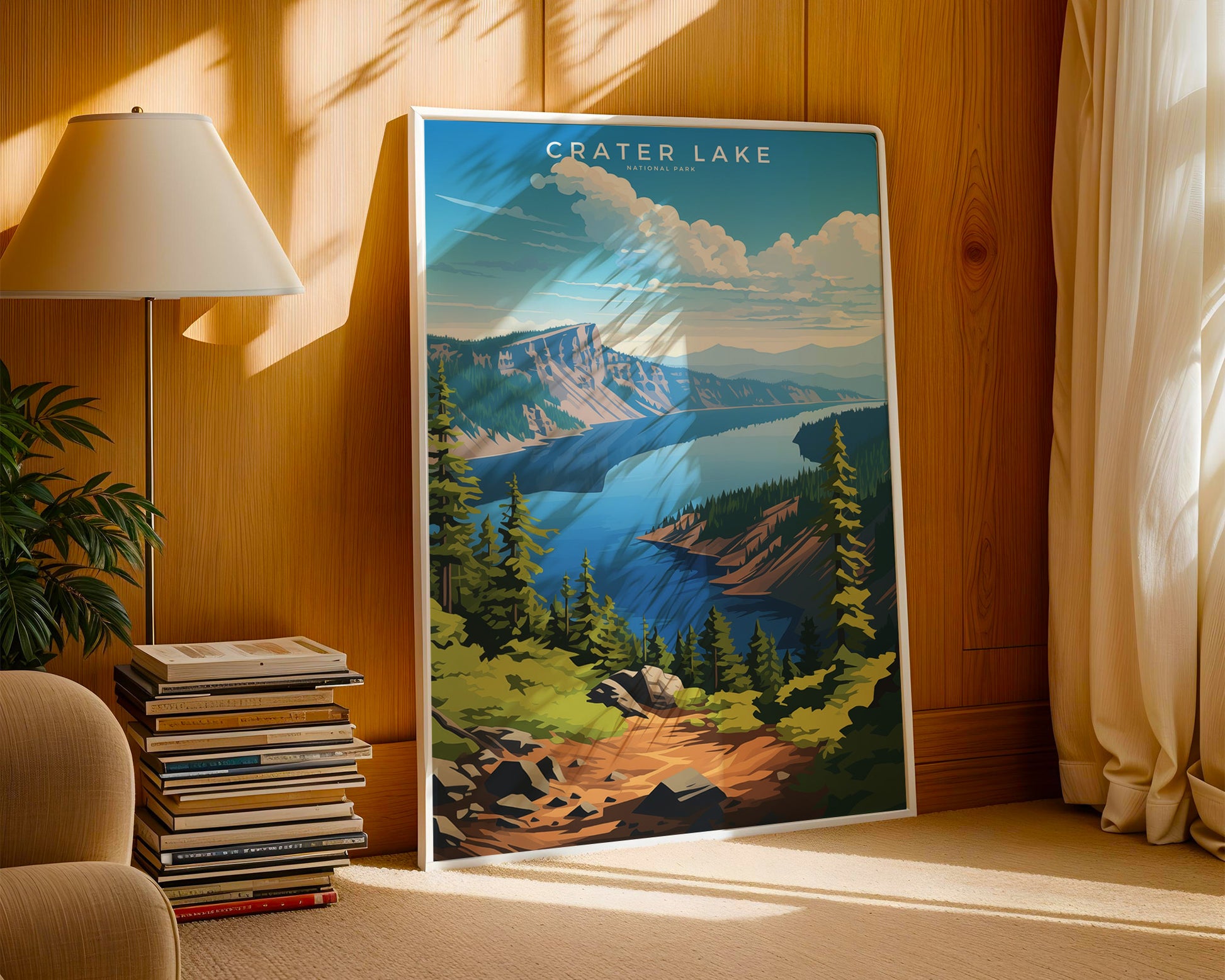 Crater Lake National Park Retro Poster - GroovyGrove