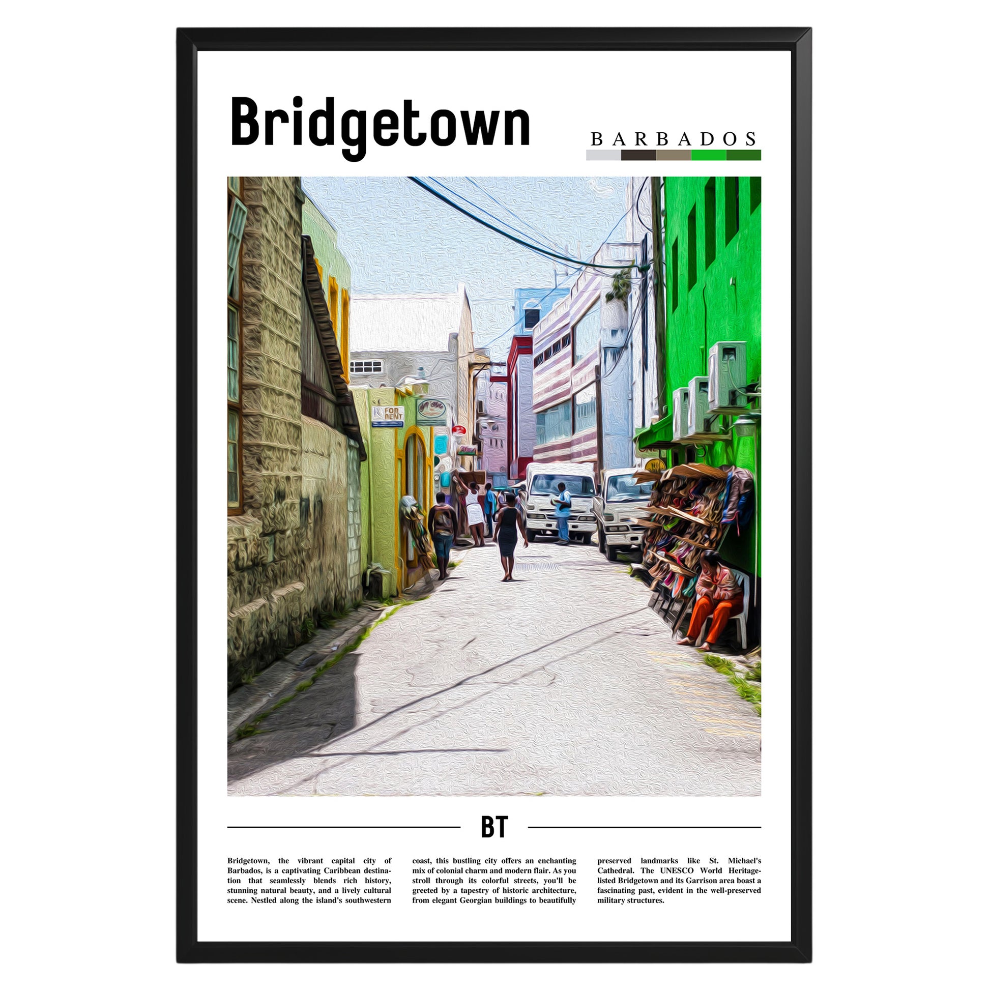 Bridgetown Barbados Photographic Poster