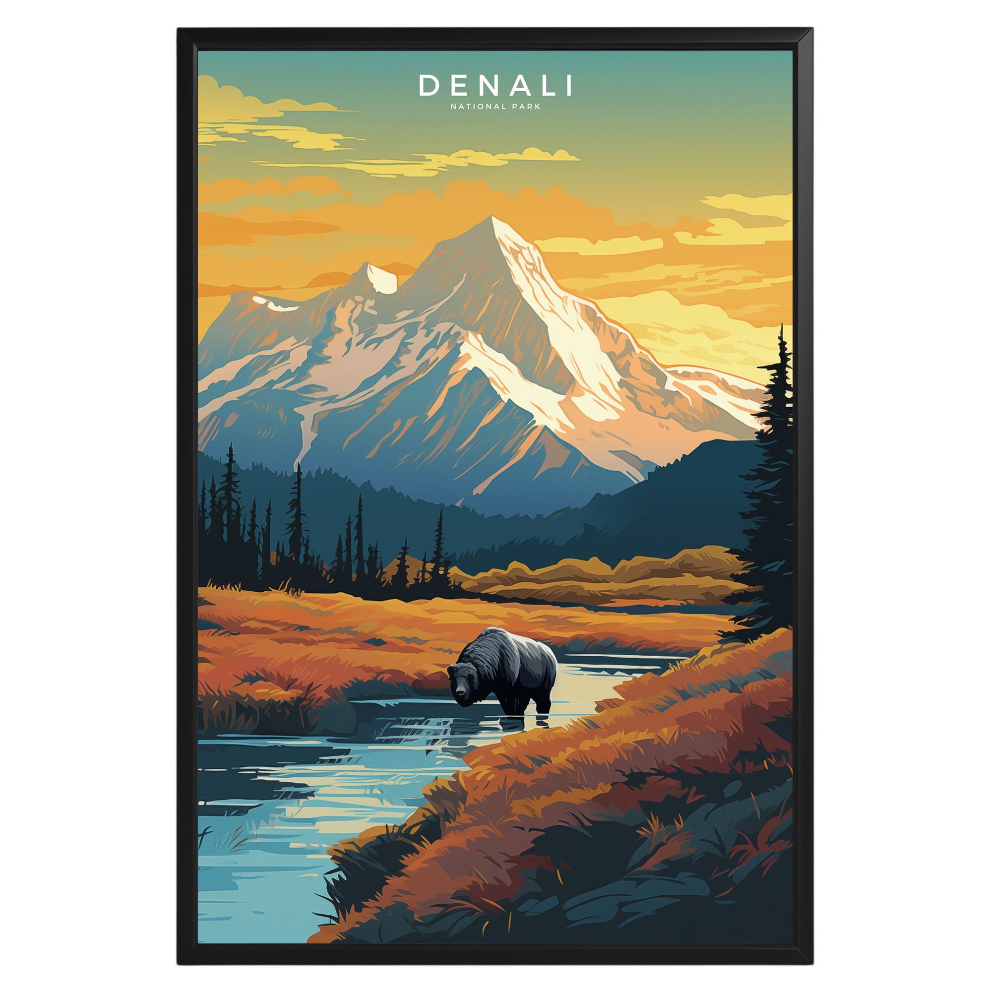 Denali National Park Retro Poster - GroovyGrove