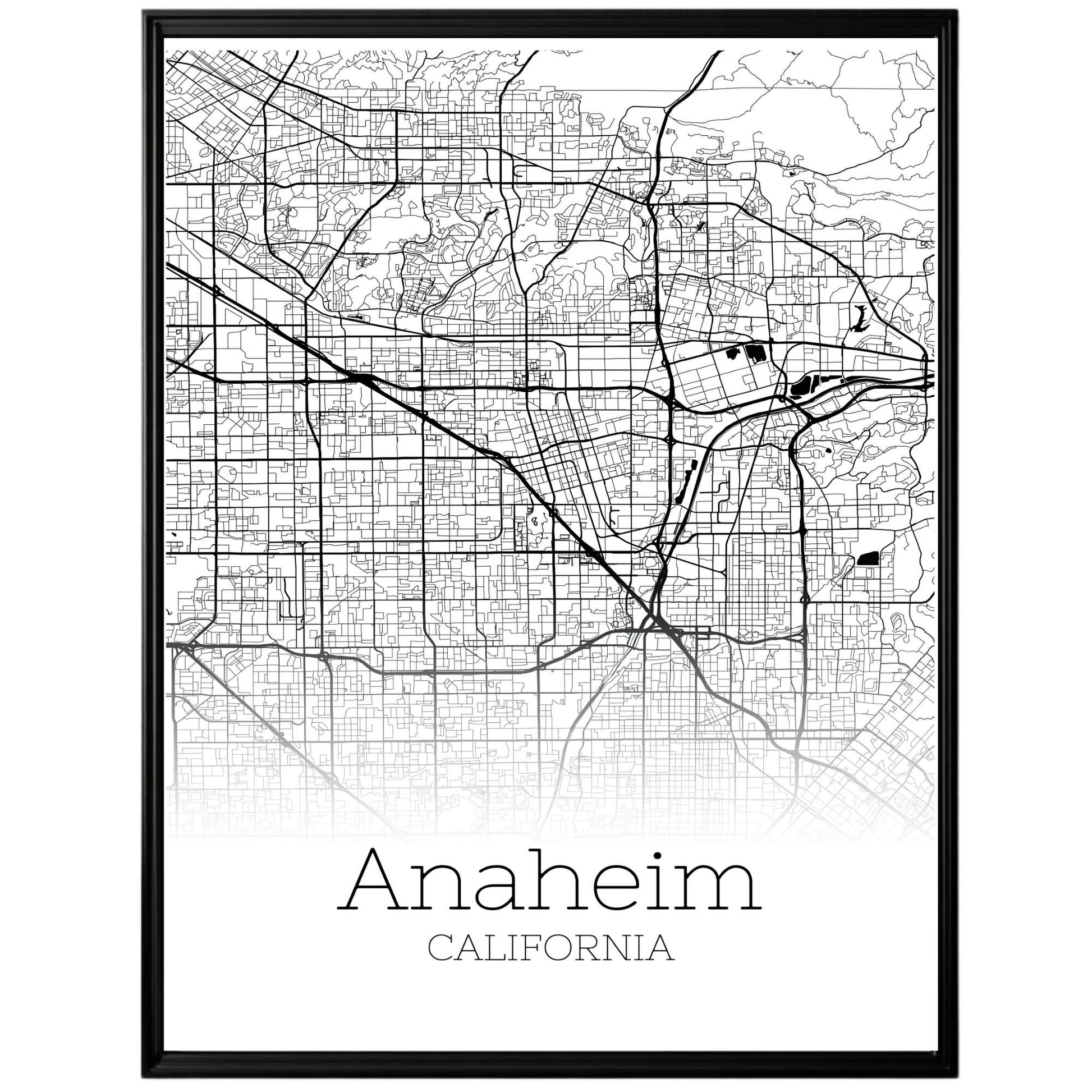 Anaheim California City Map Poster - GroovyGrove