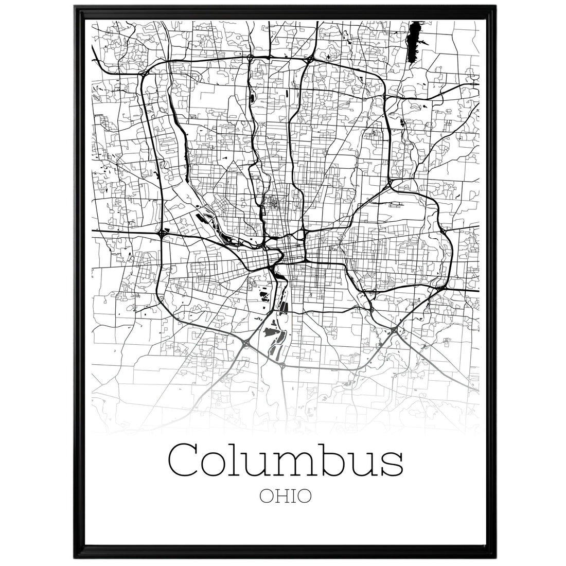 Columbus Ohio City Map Poster - GroovyGrove