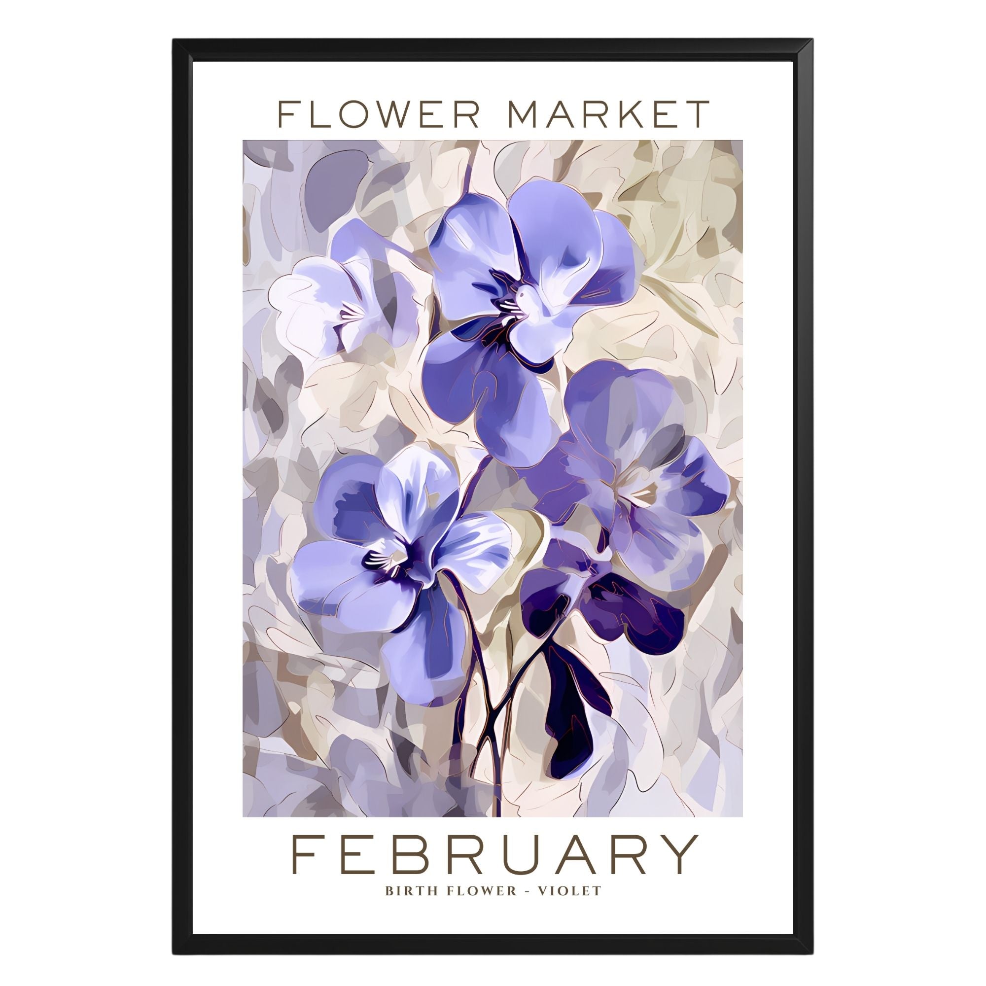 February Birthday Flower Market Poster - GroovyGrove