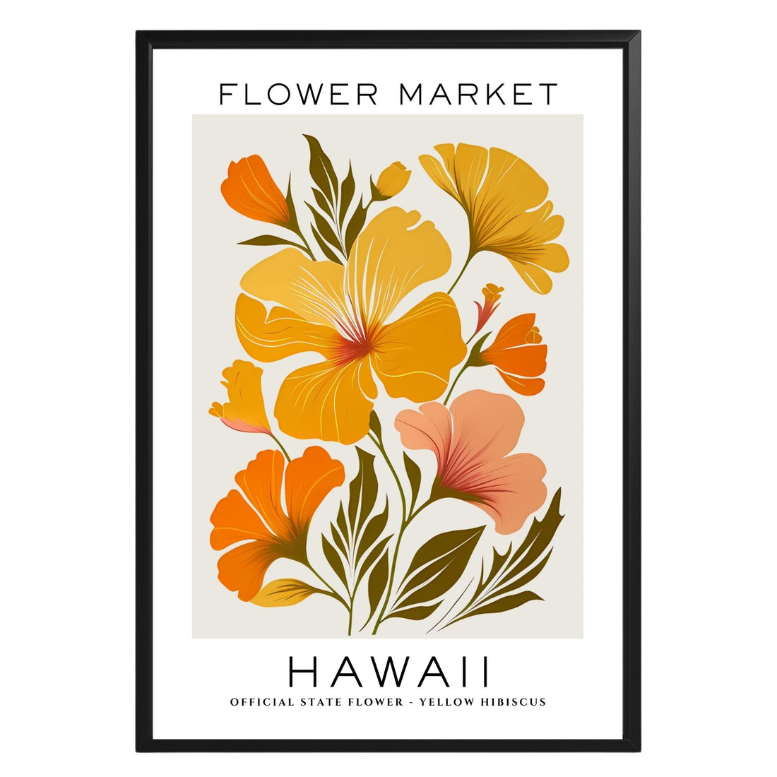 Hawaii Flower Market Poster - GroovyGrove