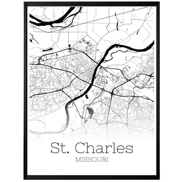 St. Charles Missouri City Map Poster - GroovyGrove