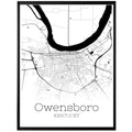 Owensboro Kentucky City Map Poster - GroovyGrove