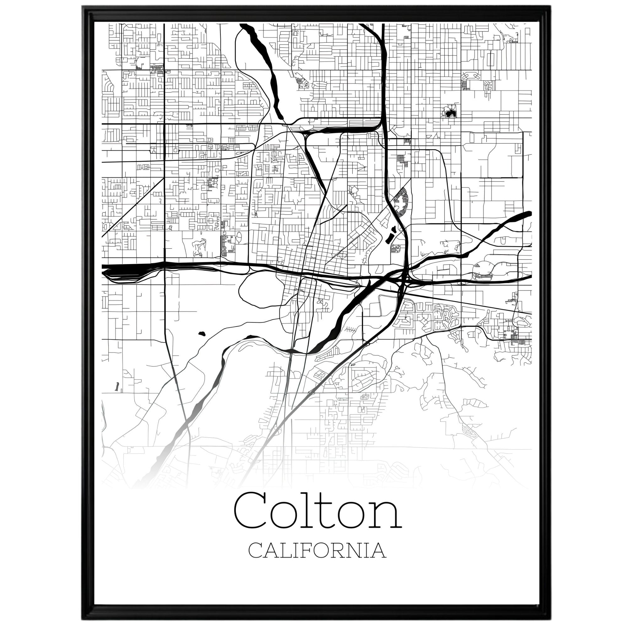 Colton California City Map Poster - GroovyGrove