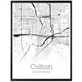 Colton California City Map Poster - GroovyGrove