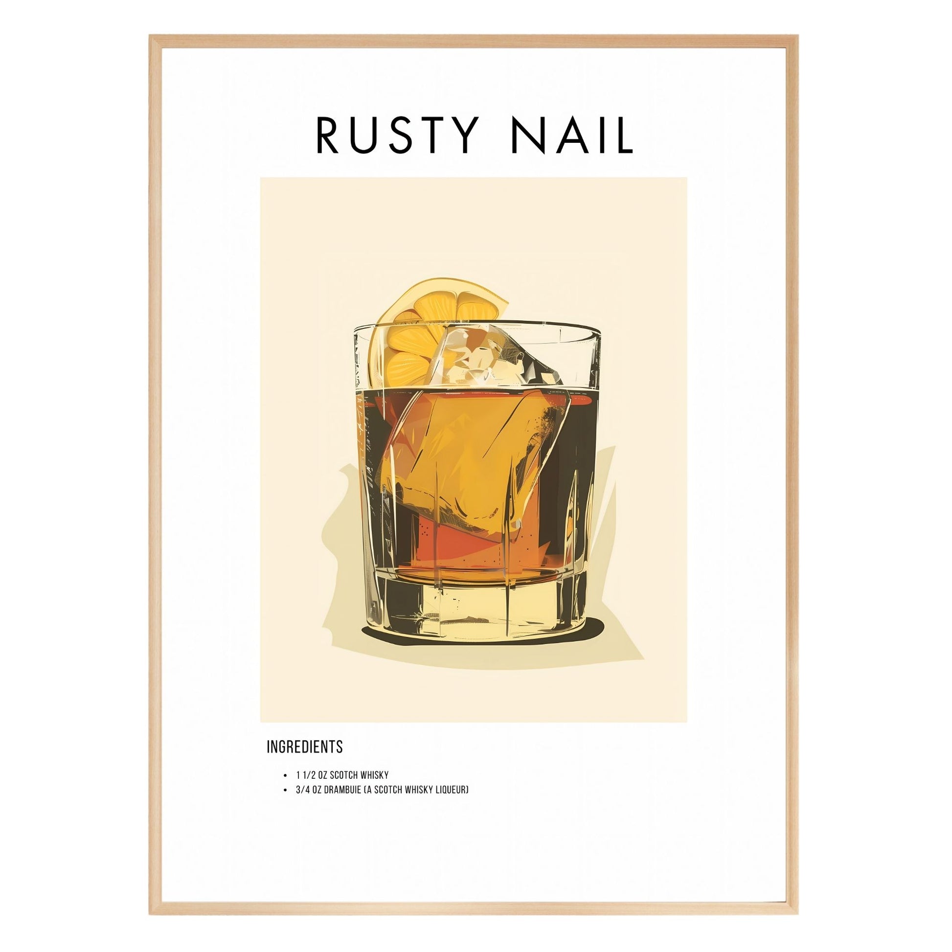 Rusty Nail Retro Cocktail Poster - GroovyGrove