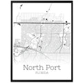 North Port Florida City Map Poster - GroovyGrove