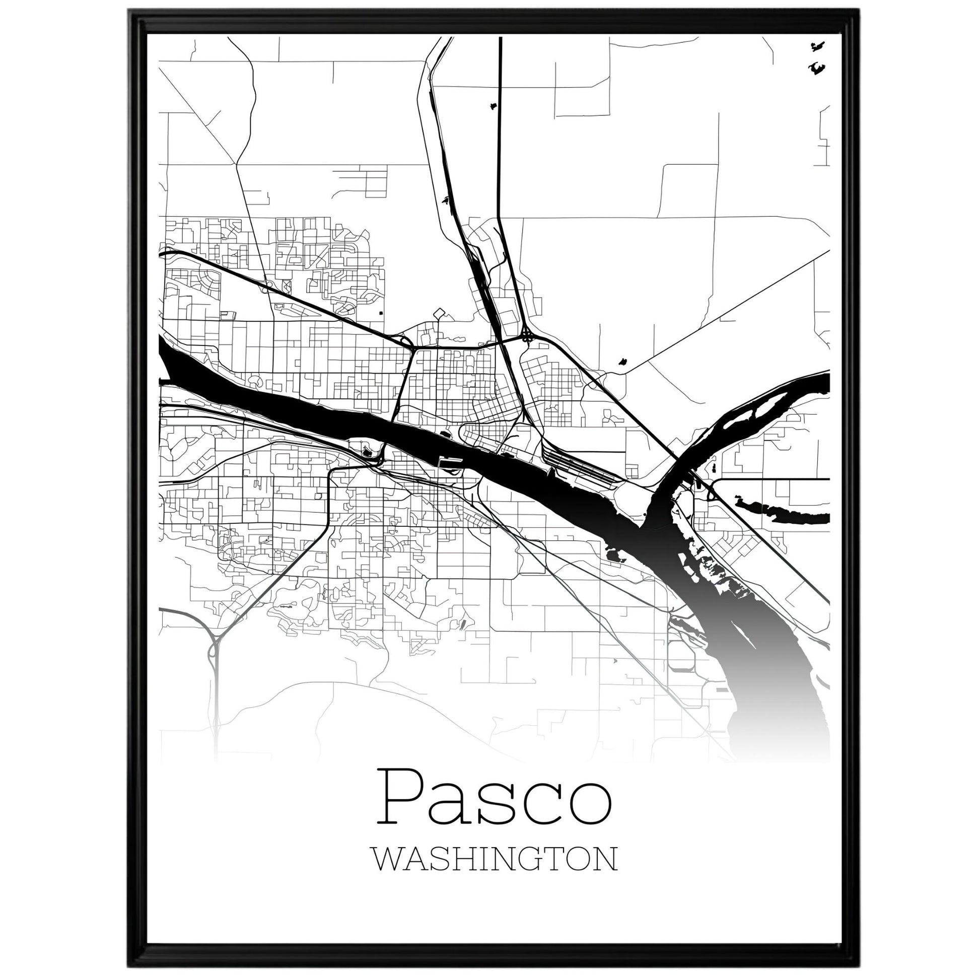 Pasco Washington City Map Poster - GroovyGrove