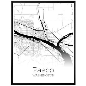 Pasco Washington City Map Poster - GroovyGrove