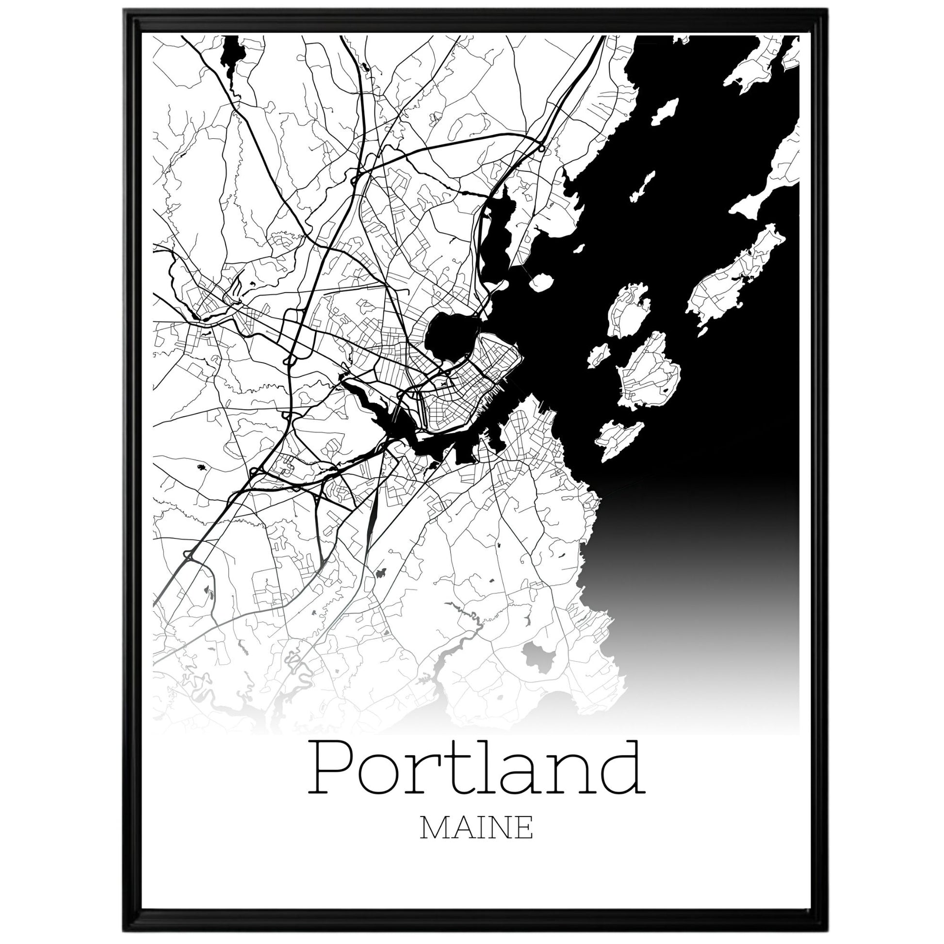 Portland Maine City Map Poster - GroovyGrove