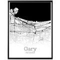 Gary Indiana City Map Poster - GroovyGrove