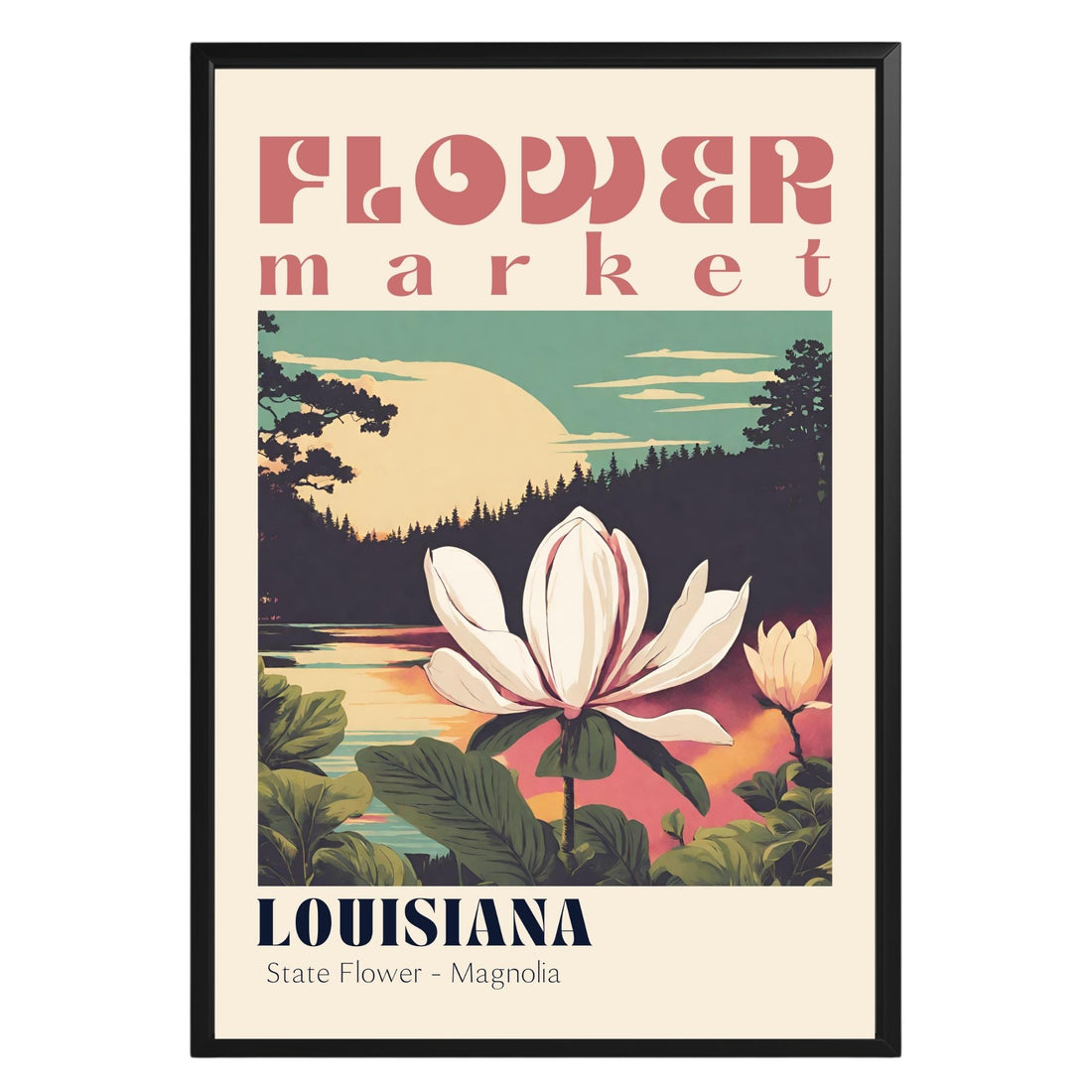 Louisiana Flower Market Vintage Poster - GroovyGrove