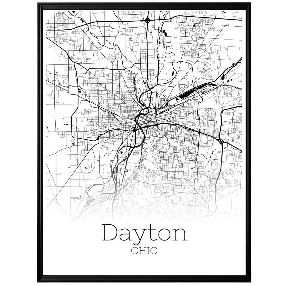 Dayton Ohio City Map Poster - GroovyGrove