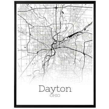 Dayton Ohio City Map Poster - GroovyGrove