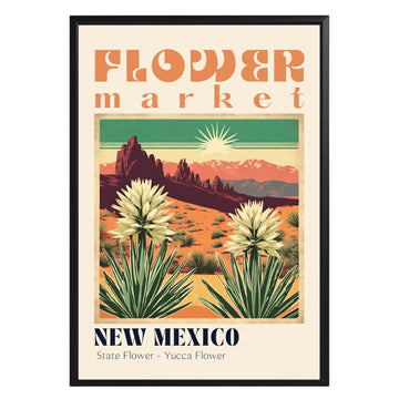 New Mexico Flower Market Vintage Poster - GroovyGrove