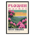 West Virginia Flower Market Vintage Poster - GroovyGrove