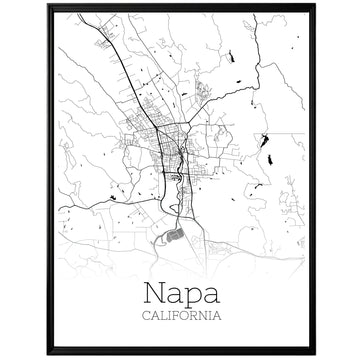 Napa California City Map Poster - GroovyGrove