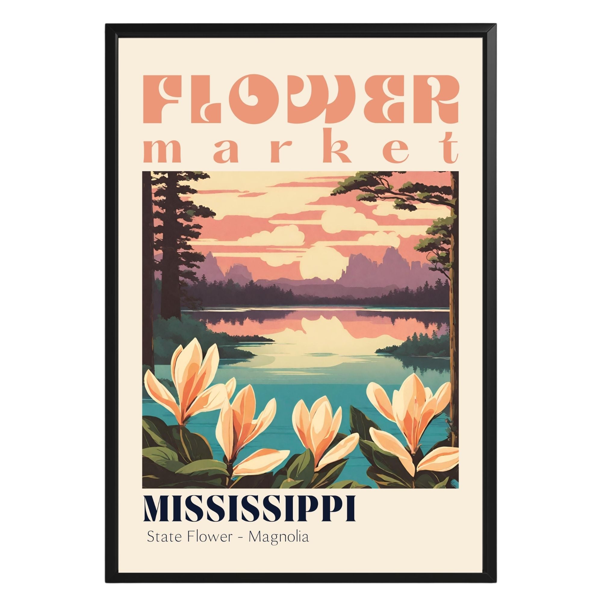 Mississippi Flower Market Vintage Poster - GroovyGrove