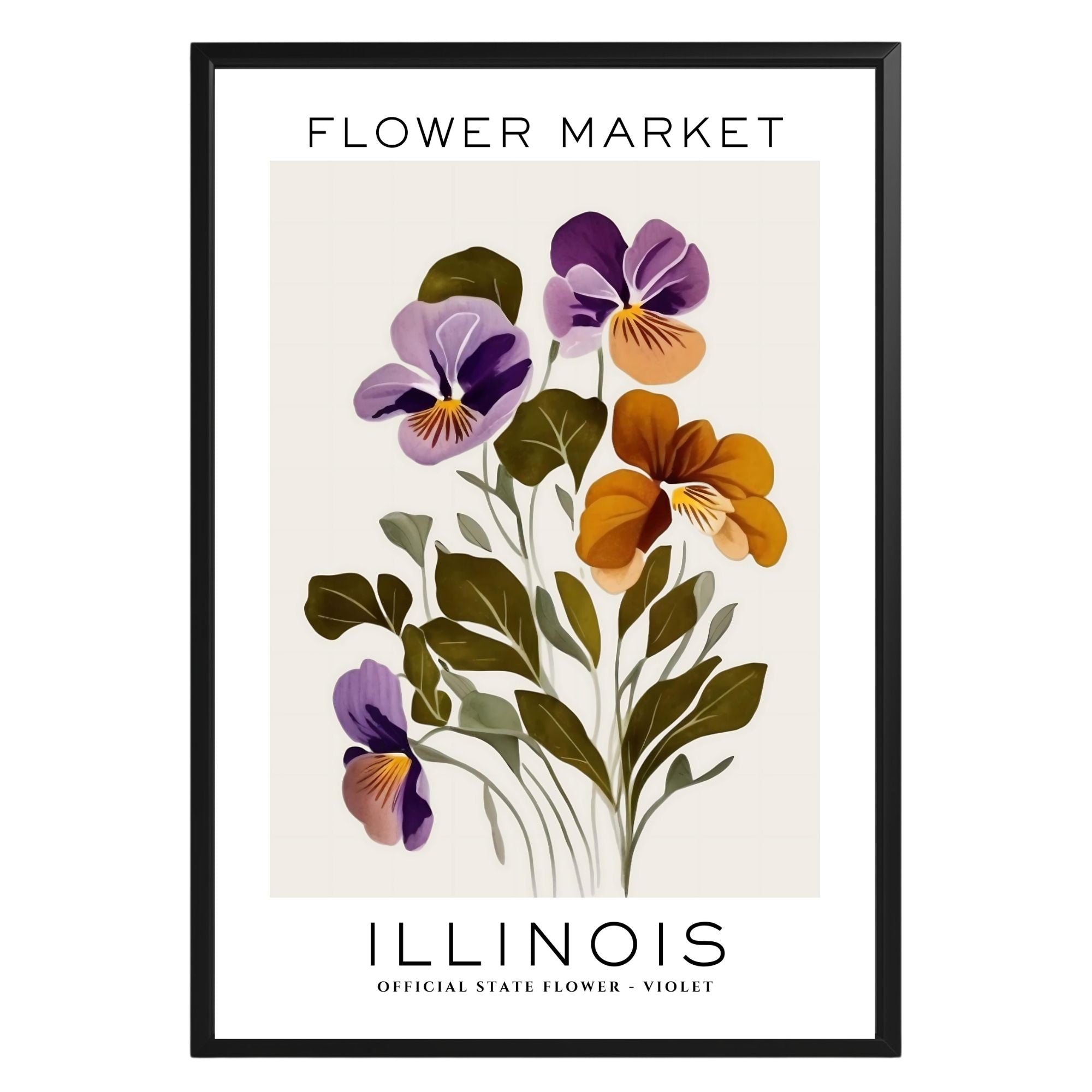 Illinois Flower Market Poster - GroovyGrove