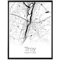 Troy New York City Map Poster - GroovyGrove