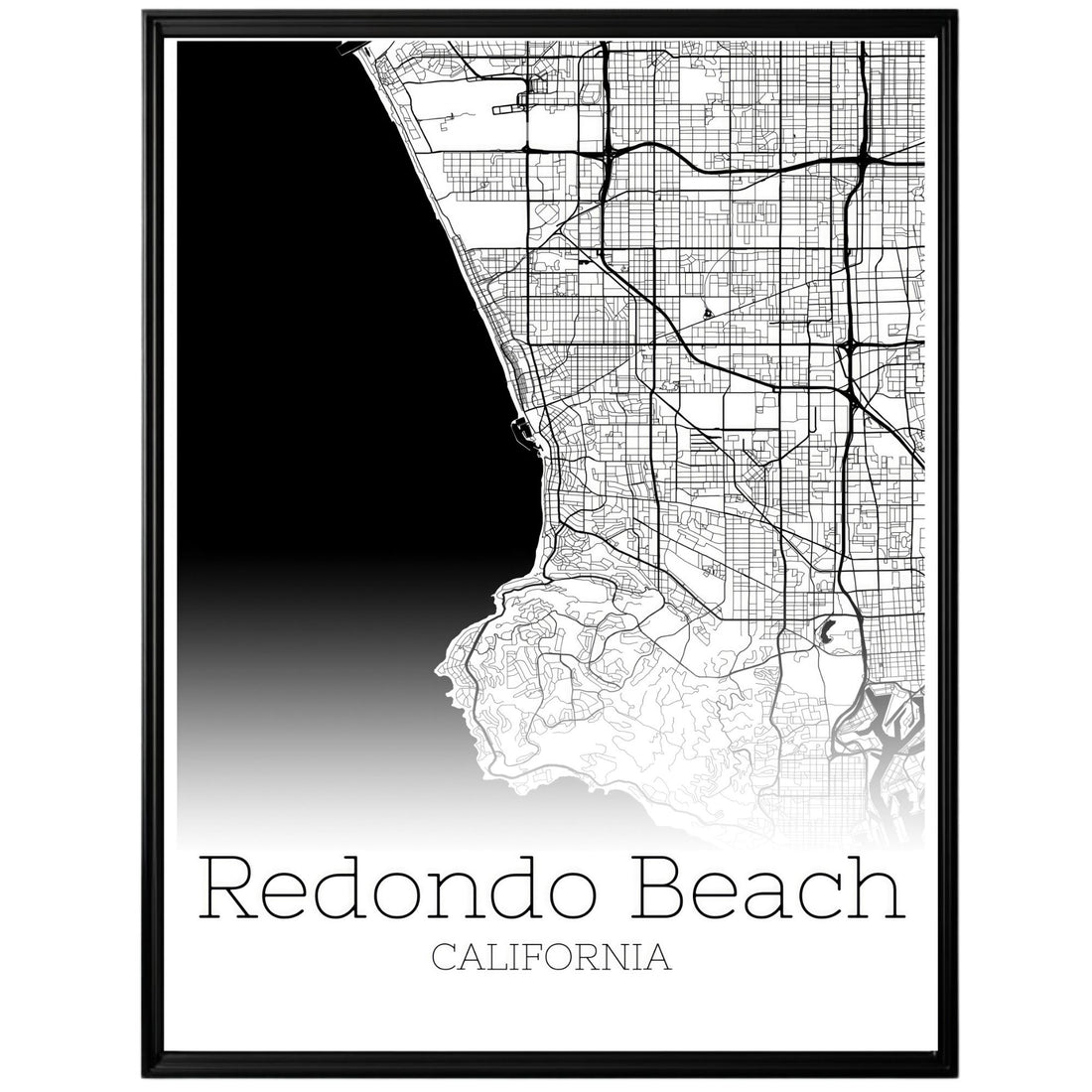 Redondo Beach California City Map Poster - GroovyGrove