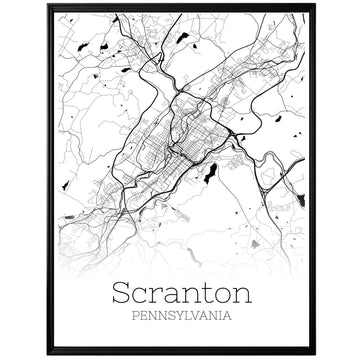 Scranton Pennsylvania City Map Poster - GroovyGrove