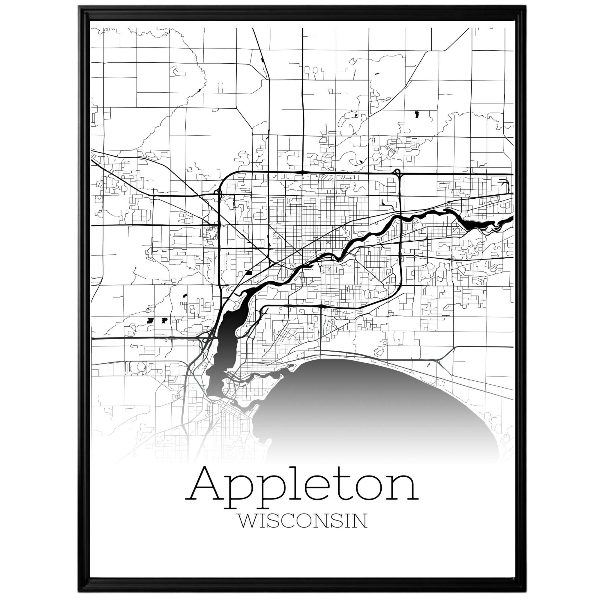 Appleton Wisconsin City Map Poster - GroovyGrove