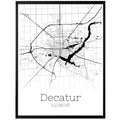 Decatur Illinois City Map Poster - GroovyGrove