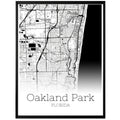 Oakland Park Florida City Map Poster - GroovyGrove