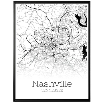 Nashville Tennessee City Map Poster - GroovyGrove