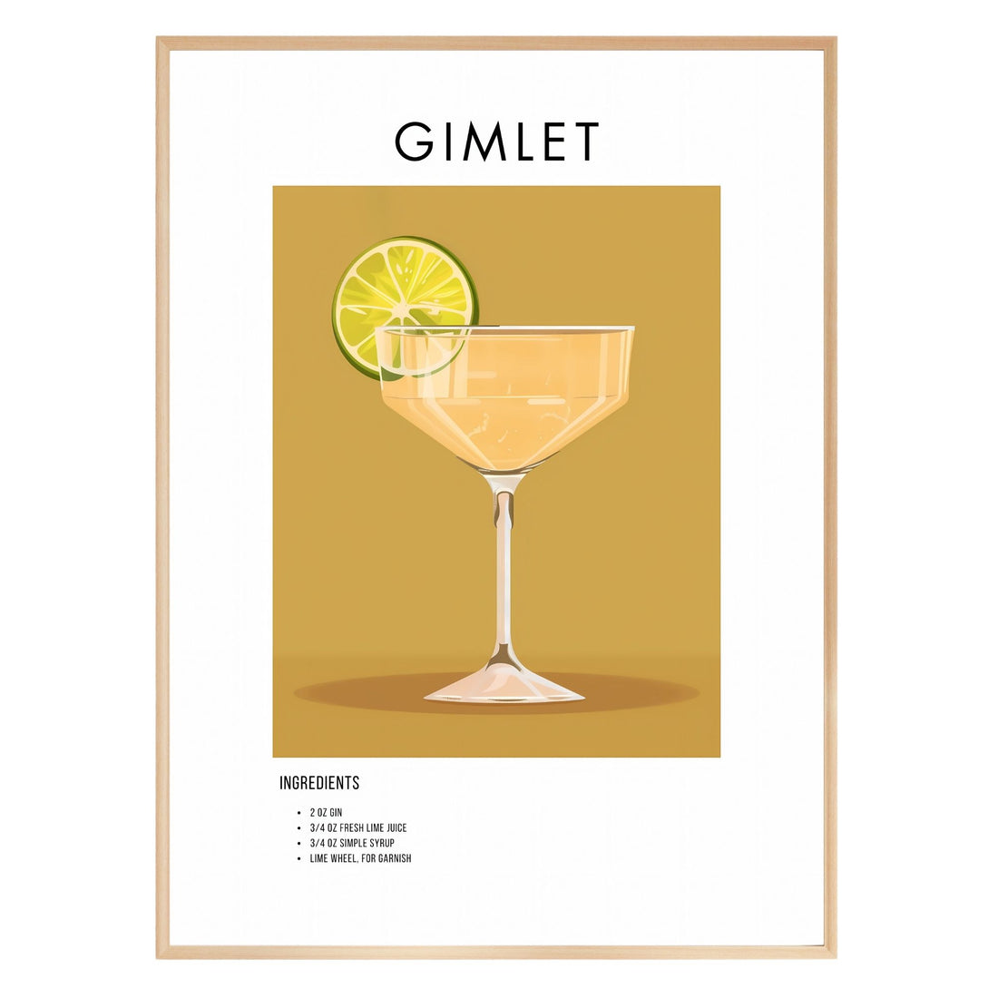 Gimlet Retro Cocktail Poster - GroovyGrove