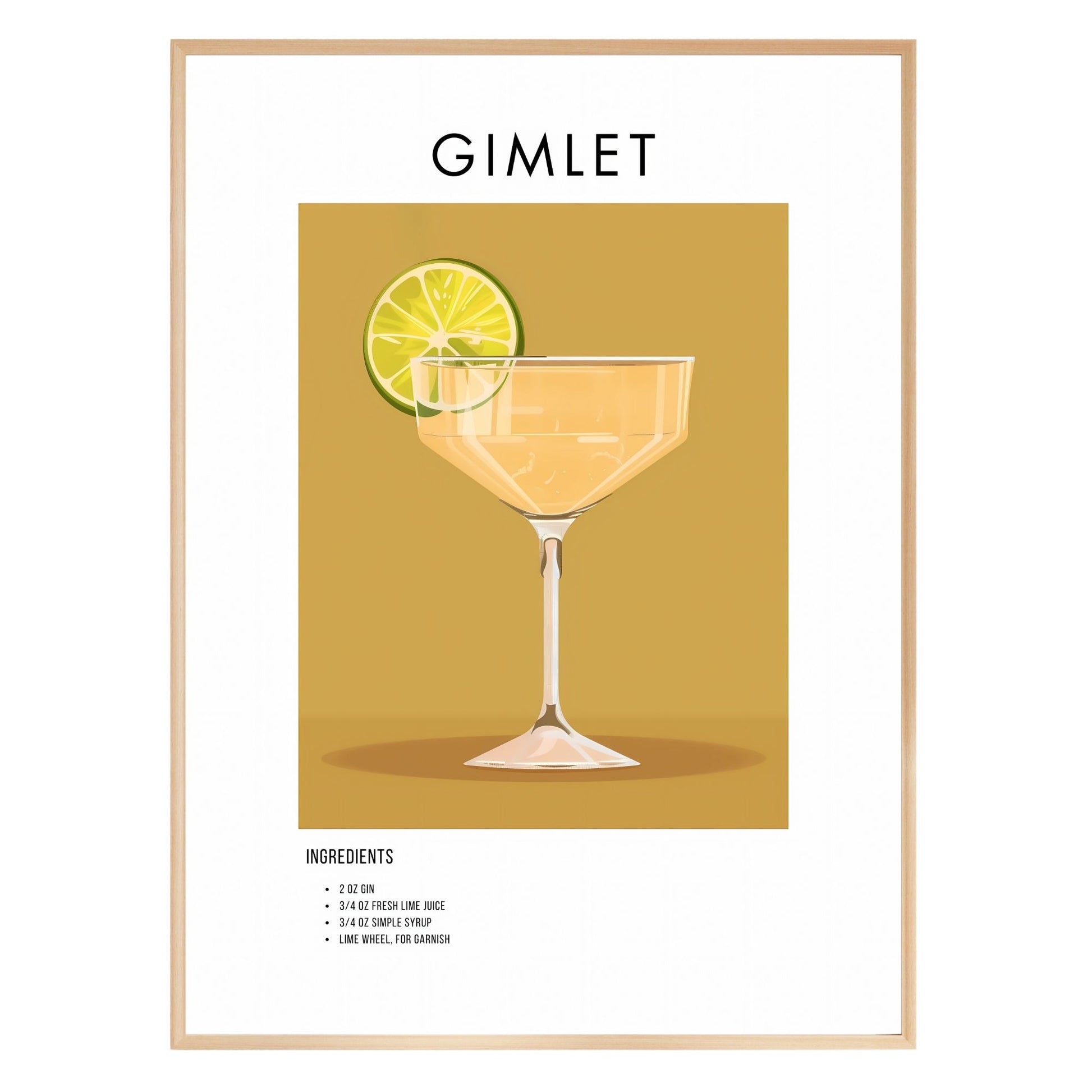 Gimlet Retro Cocktail Poster - GroovyGrove