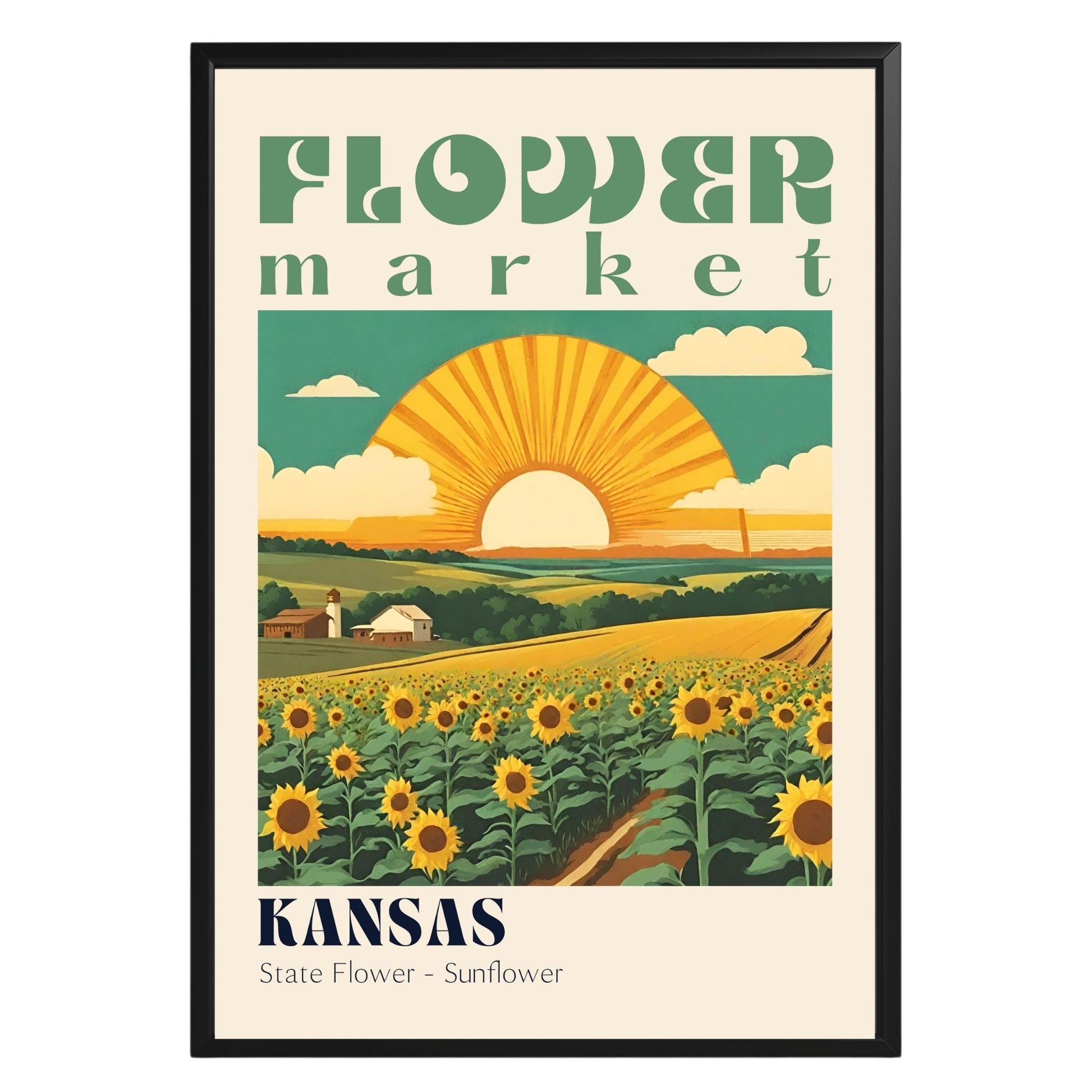 Kansas Flower Market Vintage Poster - GroovyGrove