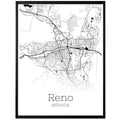 Reno Nevada City Map Poster - GroovyGrove