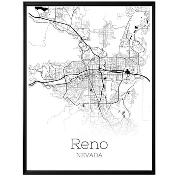 Reno Nevada City Map Poster - GroovyGrove