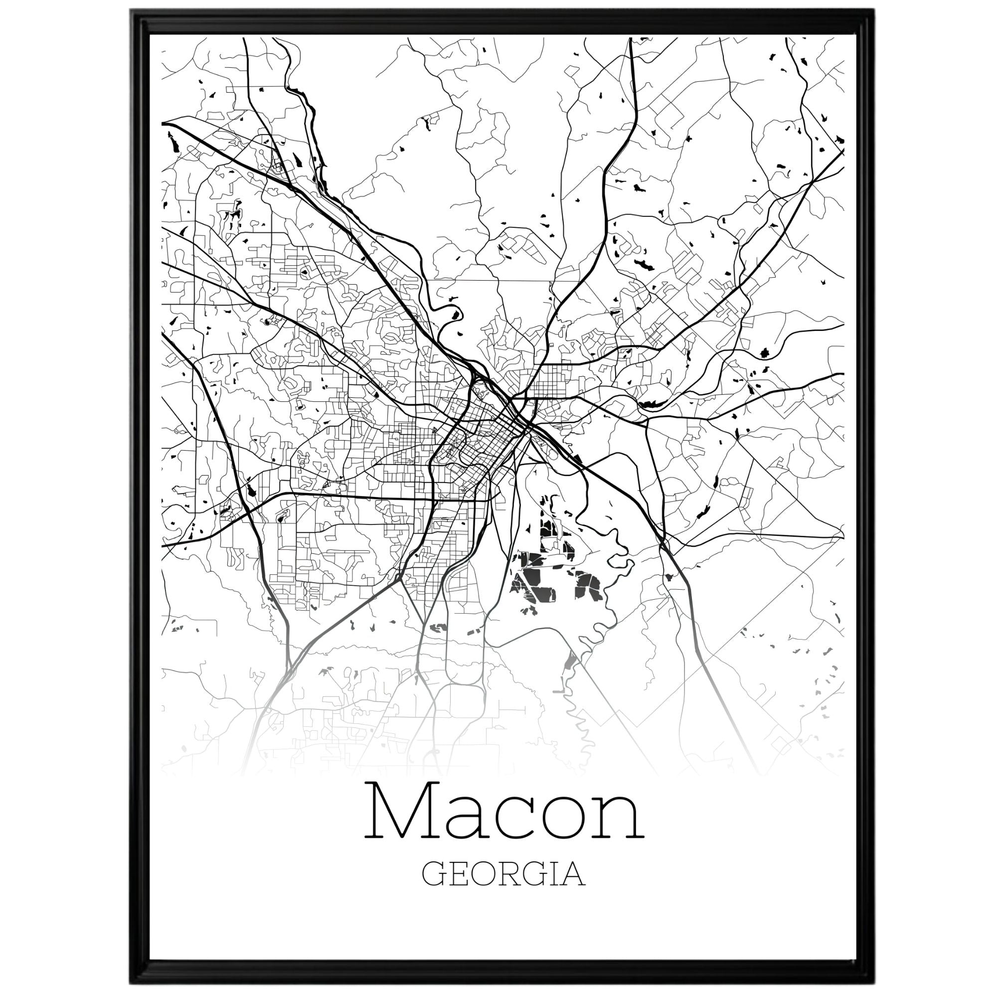 Macon Georgia City Map Poster - GroovyGrove