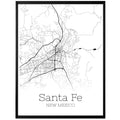 Santa Fe New Mexico City Map Poster - GroovyGrove