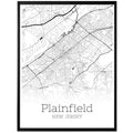 Plainfield New Jersey City Map Poster - GroovyGrove