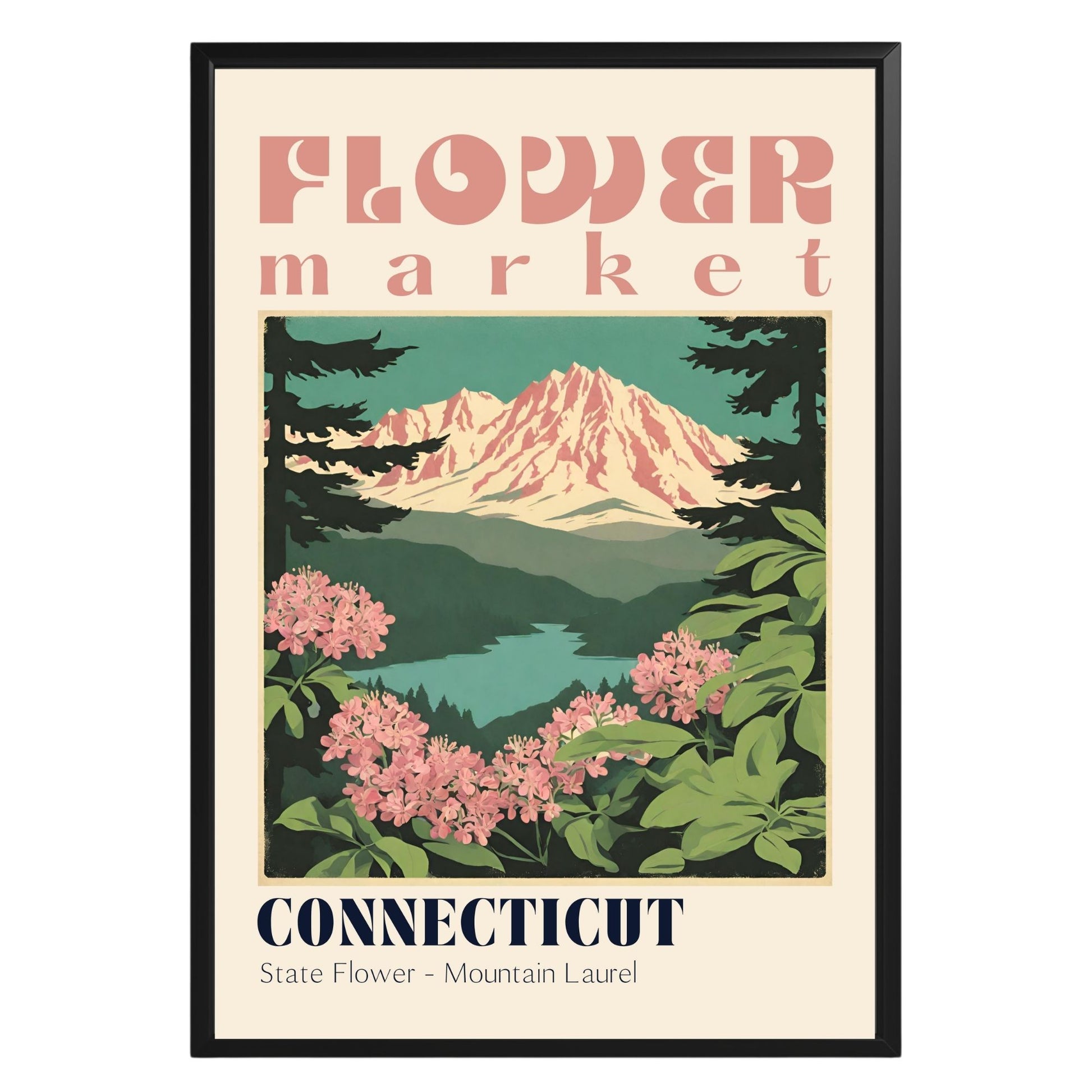 Connecticut Flower Market Vintage Poster - GroovyGrove