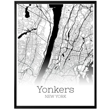 Yonkers New York City Map Poster - GroovyGrove