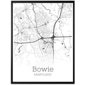 Bowie Maryland City Map Poster - GroovyGrove