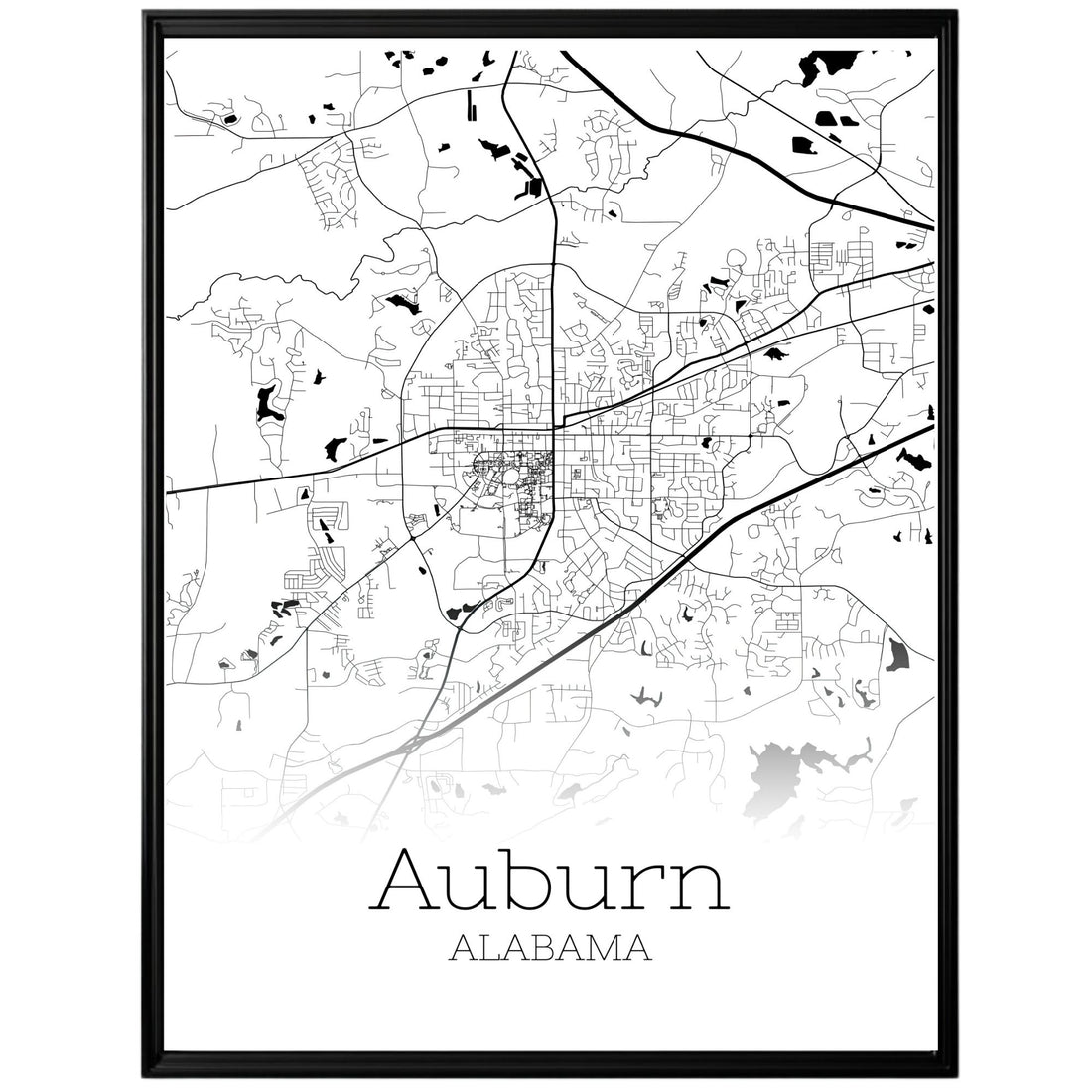 Auburn Alabama City Map Poster - GroovyGrove